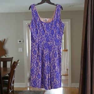 Purple Lace Fit and Flare Dress